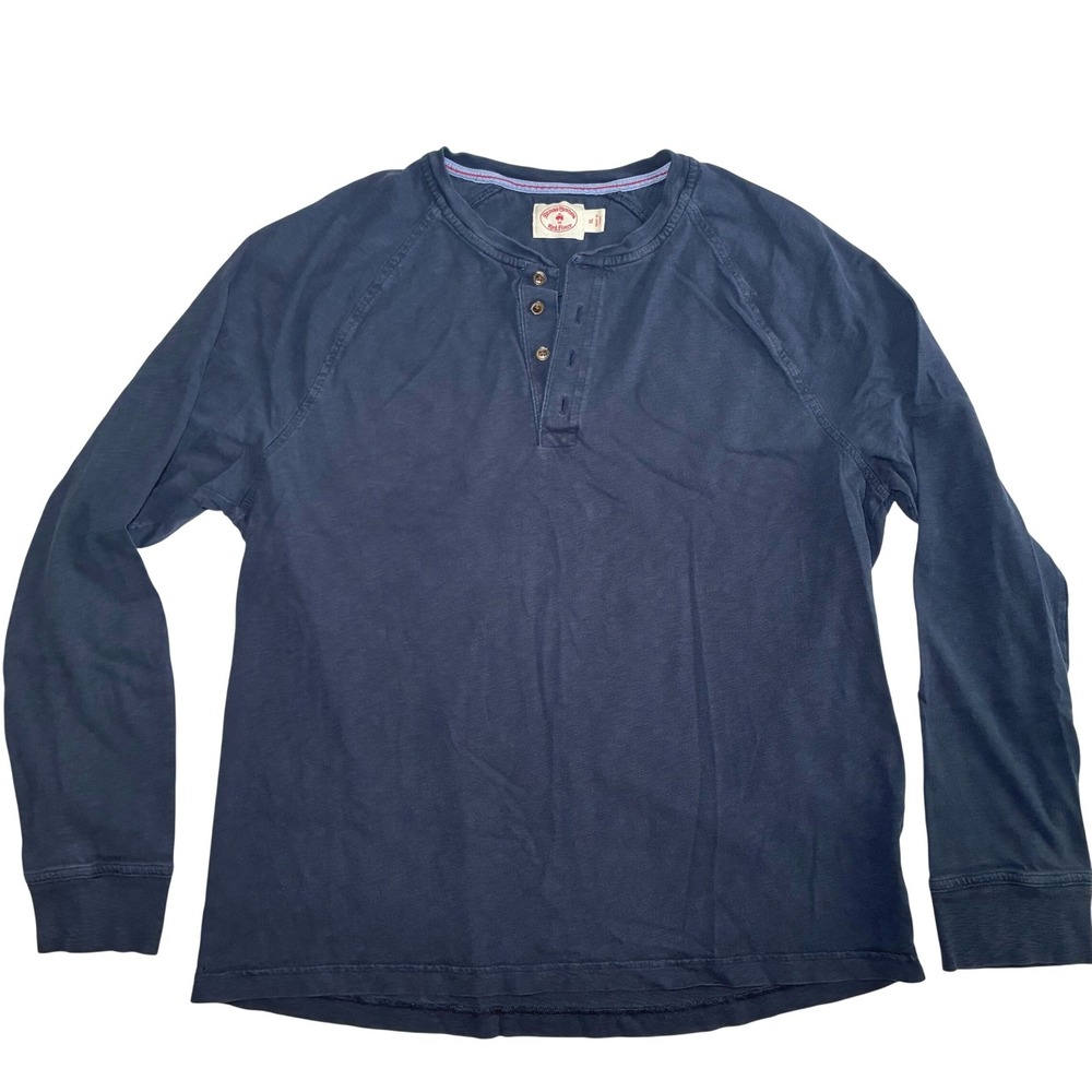 Brooks Brothers Navy Blue Henley Mens XL Heritage Preppy Quiet Luxury Everyday